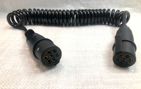Спіральний кабель напівпричепа КАМАЗ, МАЗ електр. з вилками пластмас. (контактів 7 шт) ПС325 4,5 м КамАЗ 6520-3721400